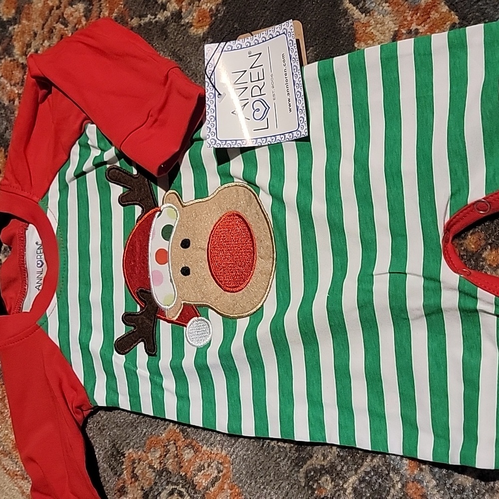 AnnLoren Little boys Christmas romper